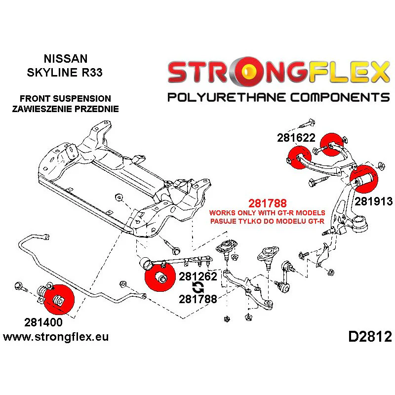 FRONT UPPER WISHBONE INNER BUSH SET OF 4 (R33, R34 GTS+GTR) - Image 2
