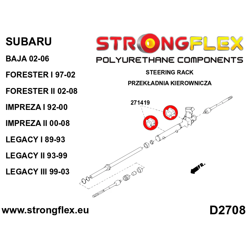 FULL SUSPENSION BUSH KIT SUBARU LEGACY III / OUTBACK II (98-03) BE BH BT - Image 4