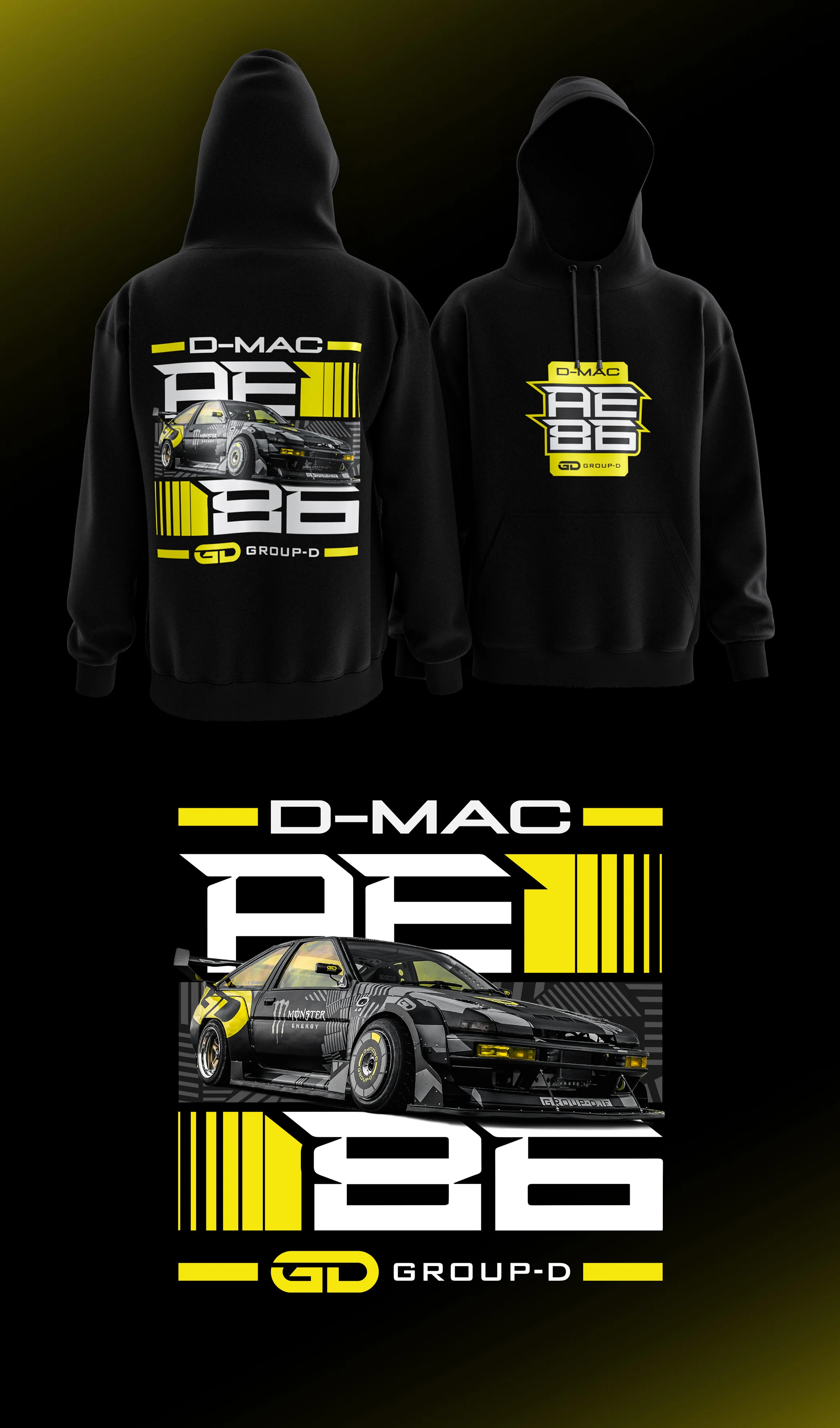 LIMITED EDITION!!! Group-D D-Mac AE86 Hoodie (Going out of production) - Image 3