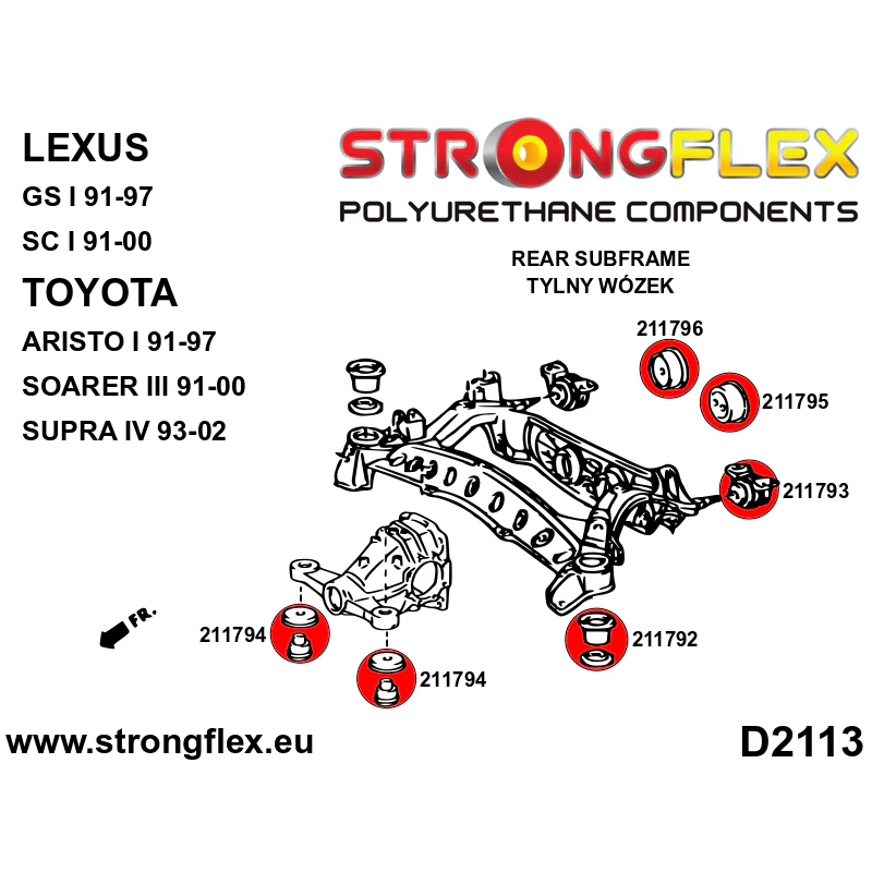GS300/Aristo S140 full suspension bush kit ROAD 216266B - Image 4