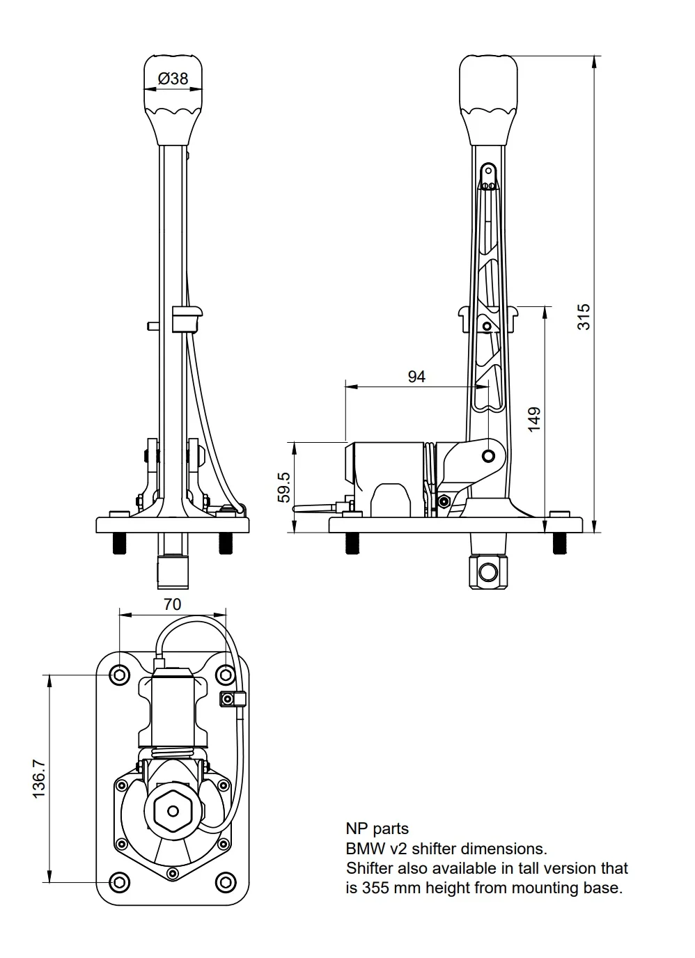 NP Parts V2 Locking Gearbox Short Shifter (Black) - Image 4