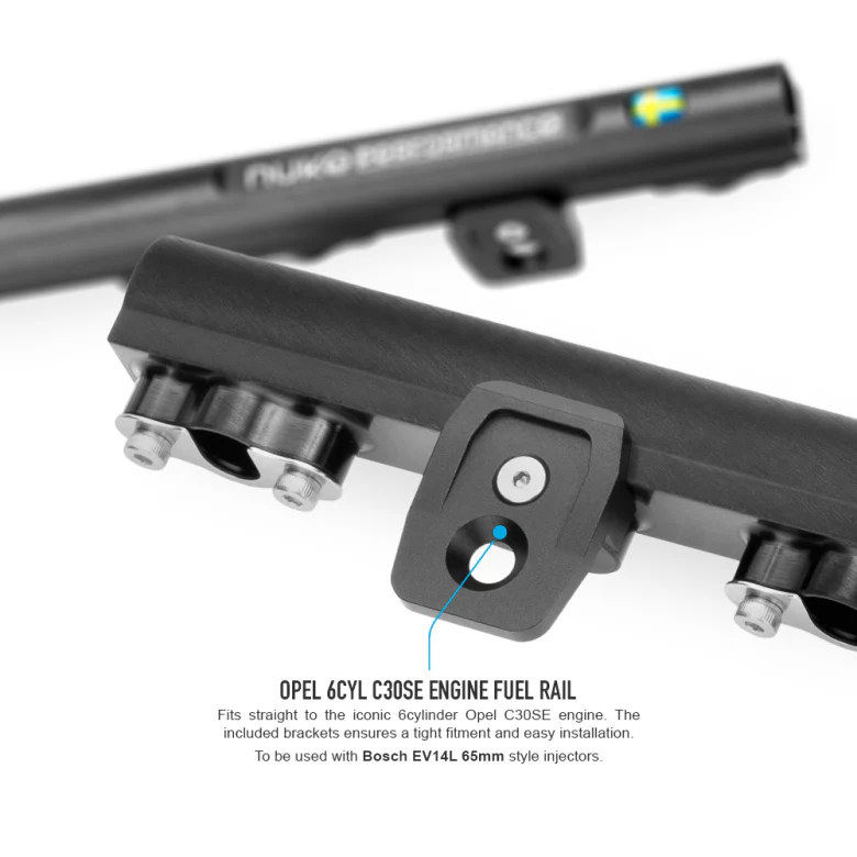 Opel 6cyl C30SE/C36GET fuel rail (Including AN6 or AN8 Rail Fittings) - Image 4