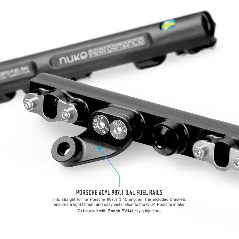 Porsche 6cyl 987.1 3.4L fuel rail (Including AN6 or AN8 Rail Fittings) - Image 4