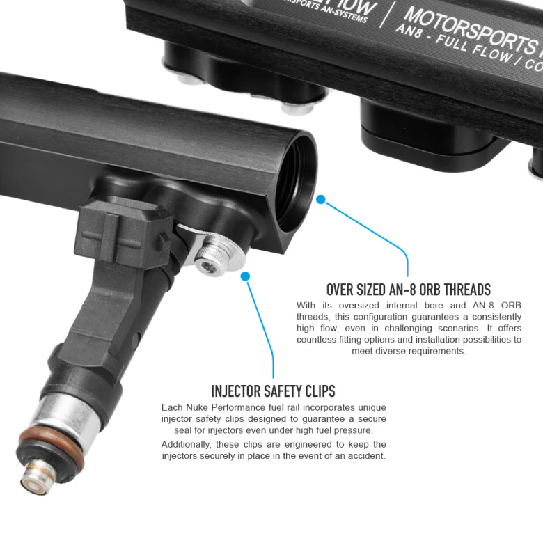 Volkswagen 5cyl 2.5L 07K fuel rail (Including AN6 or AN8 Rail Fittings) - Image 4