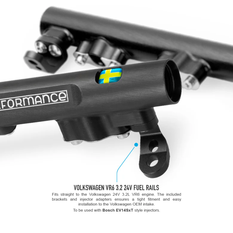 Audi & VW 6cyl 3.2L VR6 24V fuel rail (Including AN6 or AN8 Rail Fittings) - Image 5